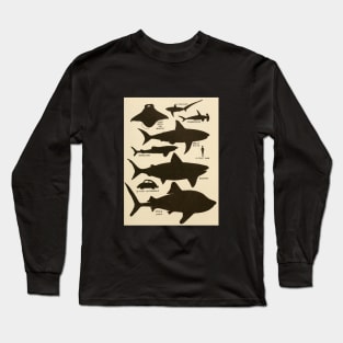 Vintage,fishing,fishman,old,car,fish poster,vintage poster,black poster,black shark,seas and oceans, Long Sleeve T-Shirt